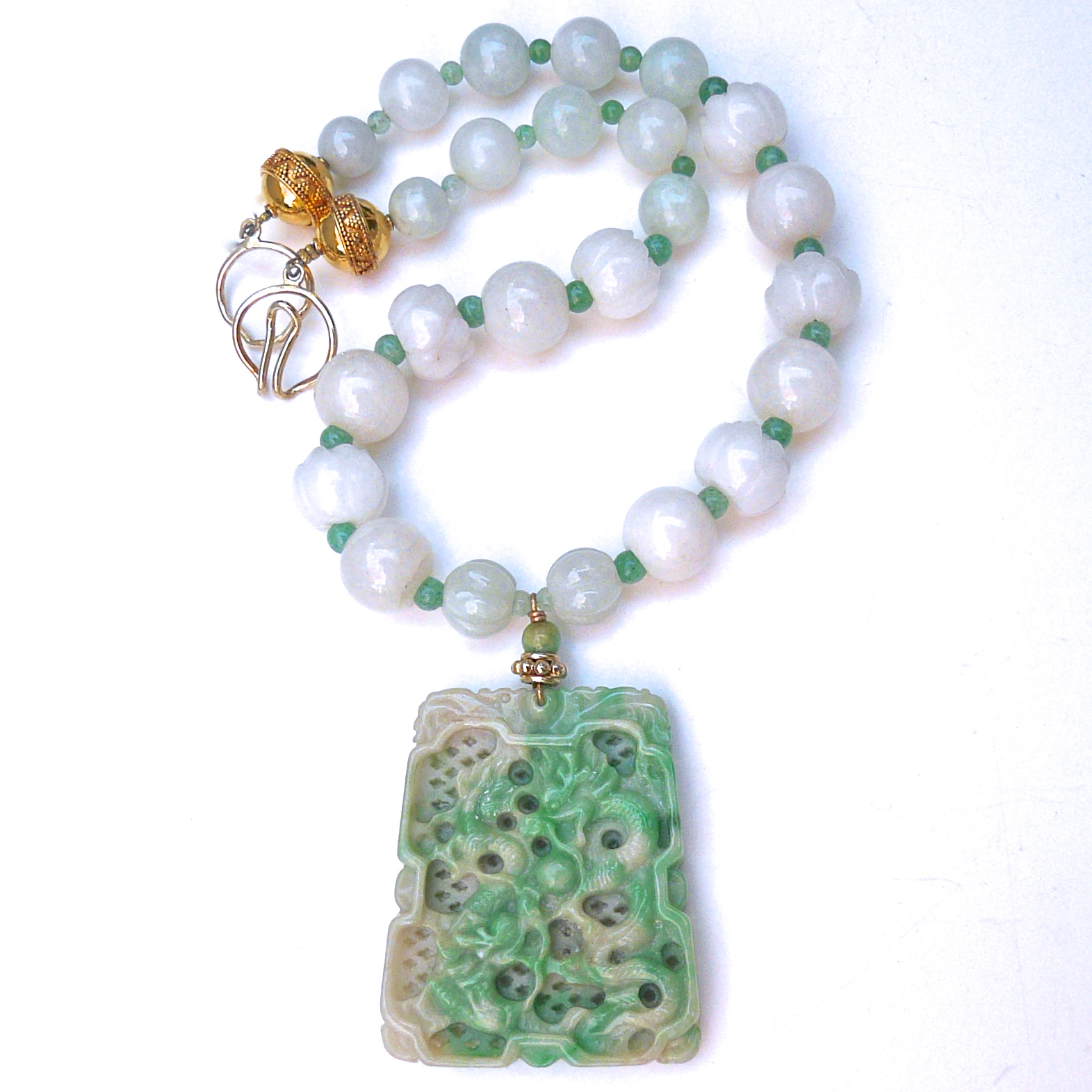 Jade Dragon Jade Lotus Jade Necklace